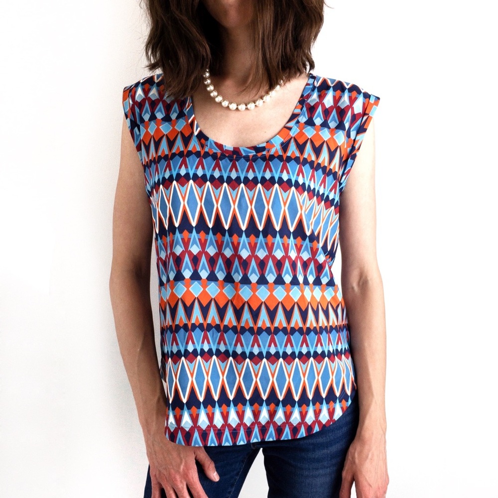 J. Crew Factory • Multi-Color Geometric Print Top